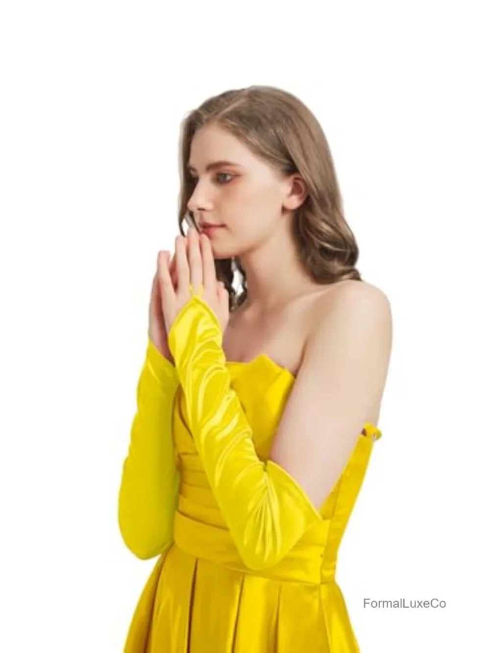 Fingerless Long Satin Gloves for Women Costume Elbow Length